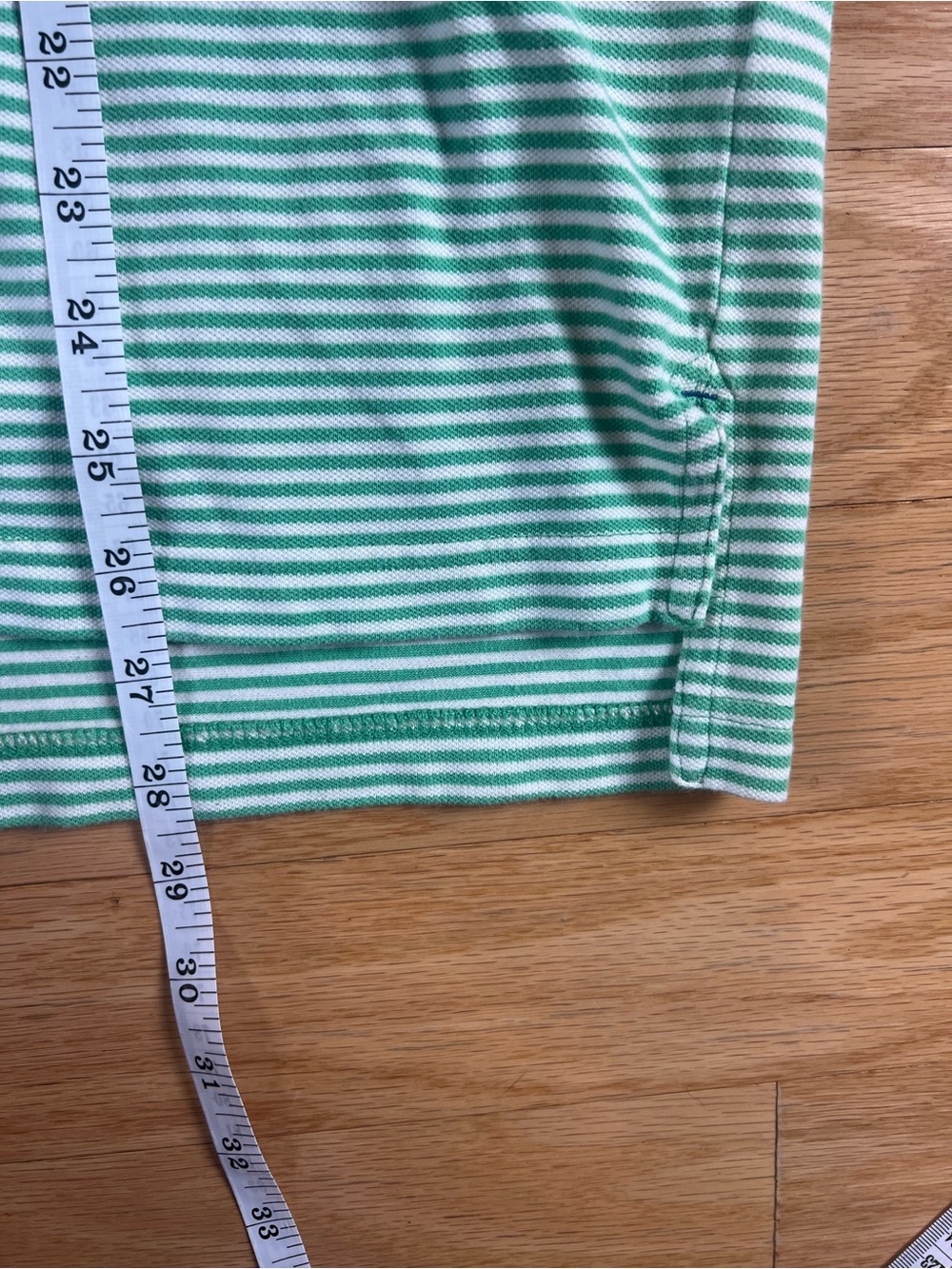 Southern Tide Green and White Striped “The Skipjack” Polo Shirt - Picture 5 of 7